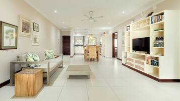 Luxe appartement | 1 slaapkamer, luxe beddengoed, pillowtop-bedden, een kluis op de kamer