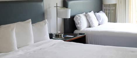 Memory foam beds, desk, laptop workspace, iron/ironing board