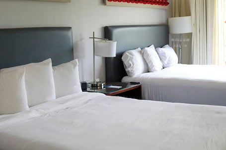 Memory foam beds, desk, laptop workspace, iron/ironing board