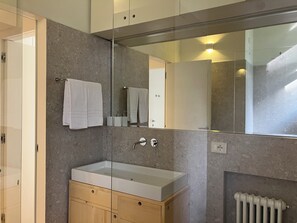 Regadera, secadora de cabello, bidet, toallas 