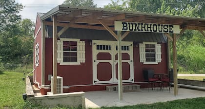 Watch the longhorn cows graze from the covered patio of the "Bunkhouse".