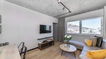 Basic Apartment, 1 King Bed | Living area | TV