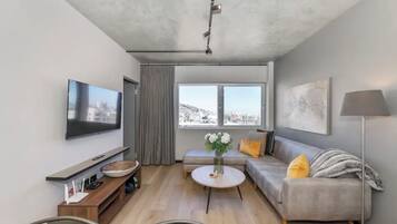 Căn hộ cơ bản, 1 giường cỡ king | Khu phòng khách | TV