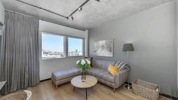 Basic Apartment, 1 King Bed | Living area | TV