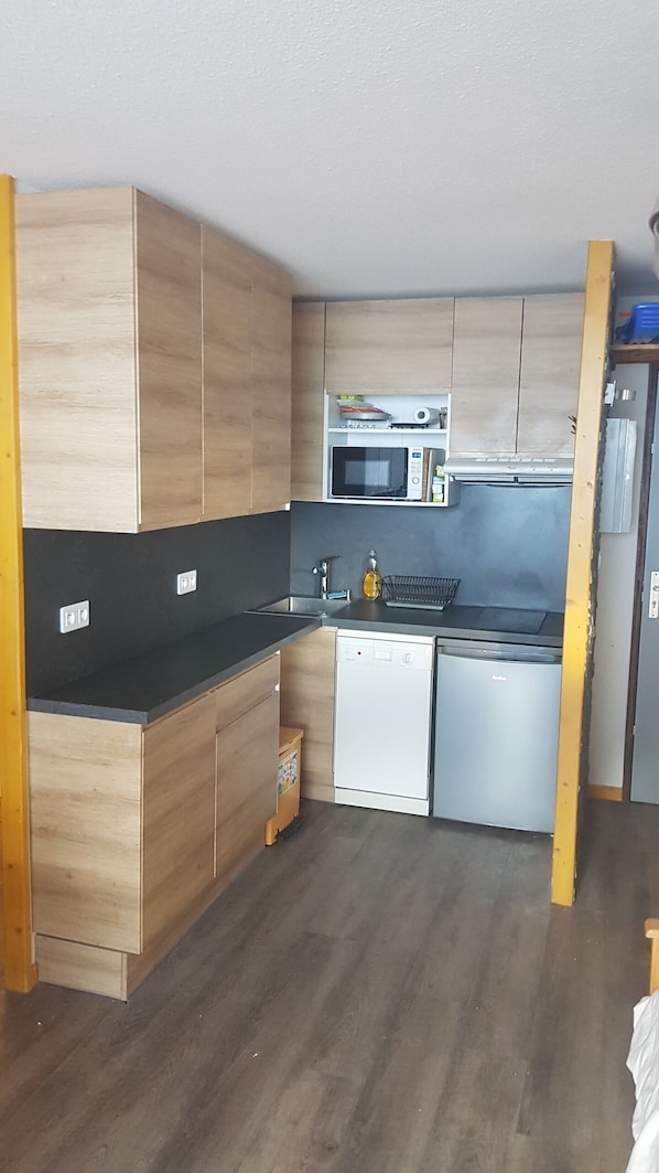 Fridge, microwave, stovetop, dishwasher