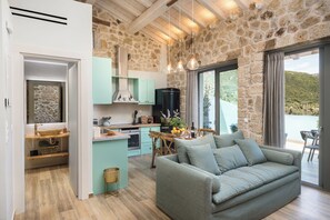 Smart TV y chimenea 