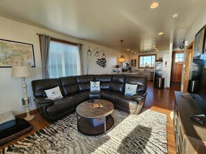 Télévision, cheminée, lecteur de DVD