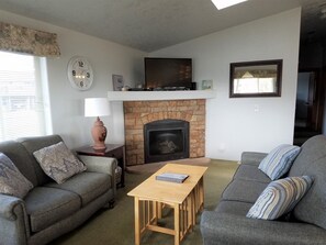 TV, fireplace, DVD player