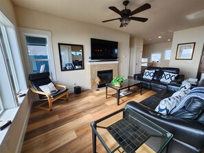 TV, fireplace, DVD player