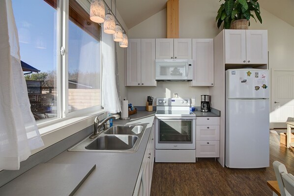 Kühlschrank, Mikrowelle, Ofen, Herdplatte