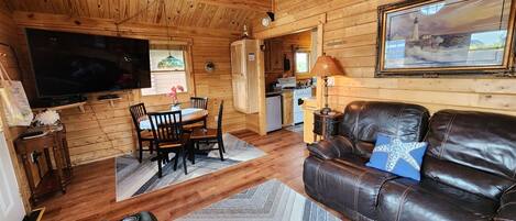 تلفزيون، مدفأة، مشغل دي في دي