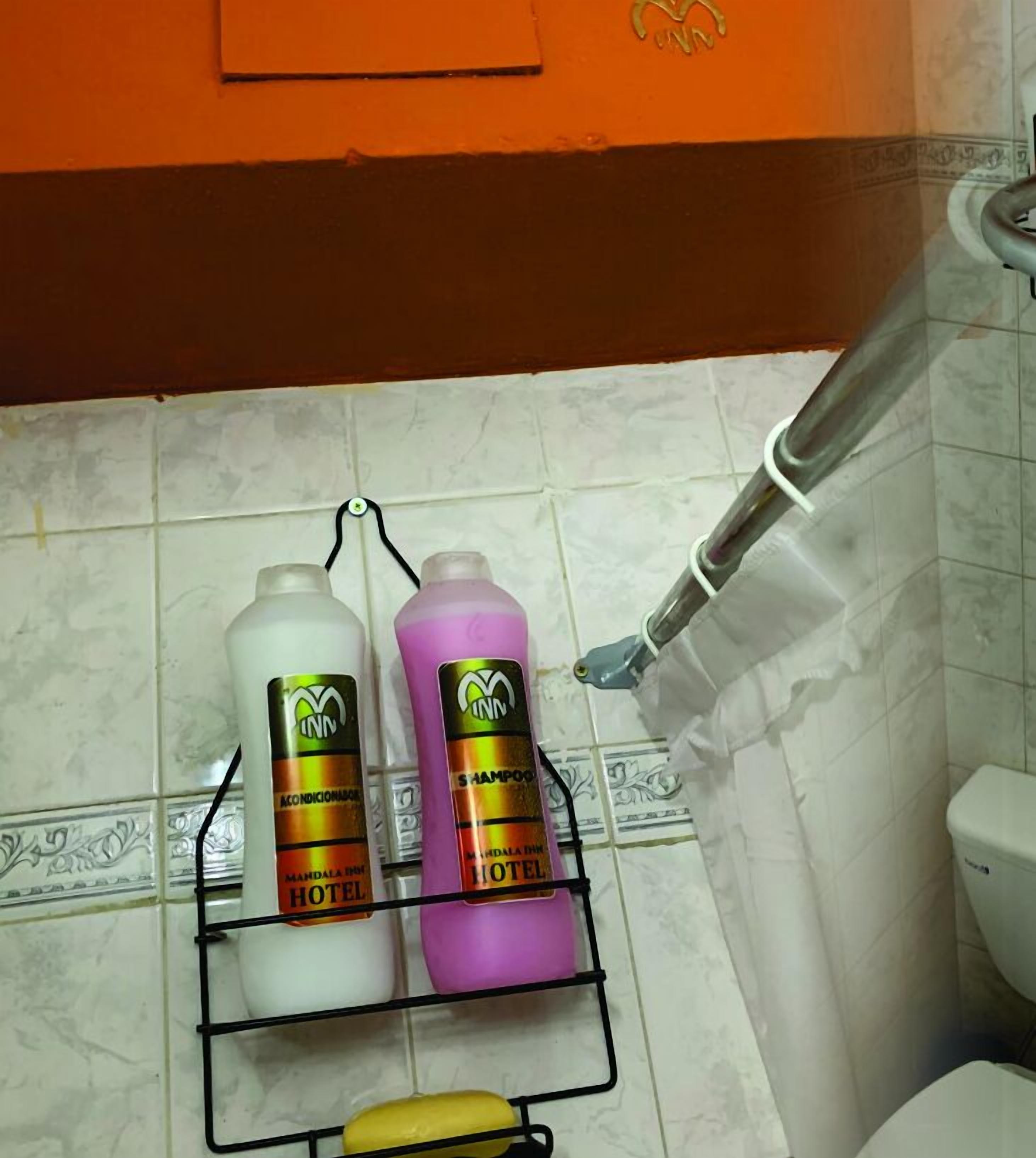 double room | bathroom | shower, rainfall showerhead, towels, soap