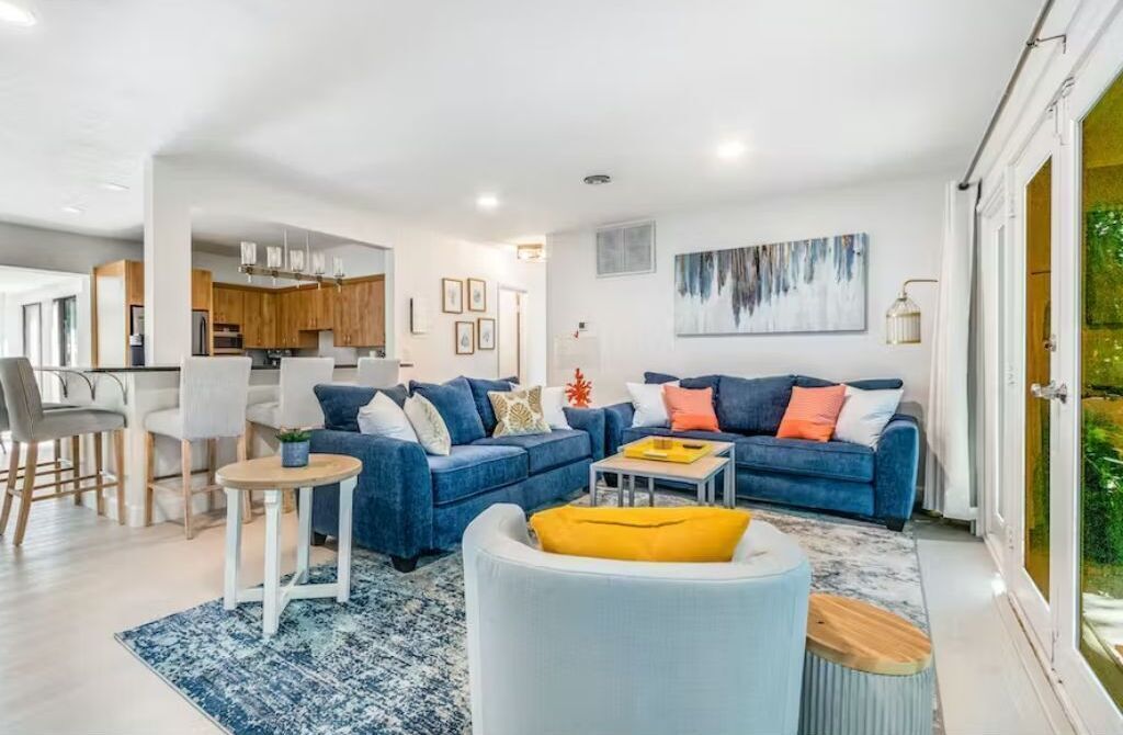 Bay Breezes is a waterfront home in a gated community 440 yards from the beach.