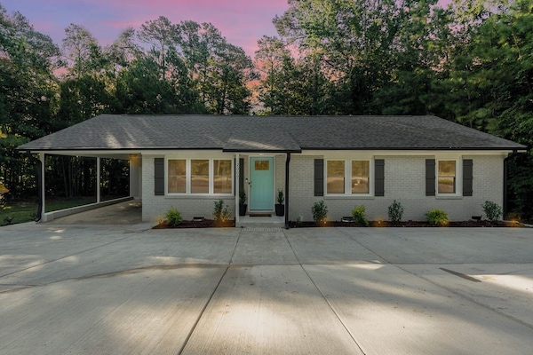 Front home with circular driveway