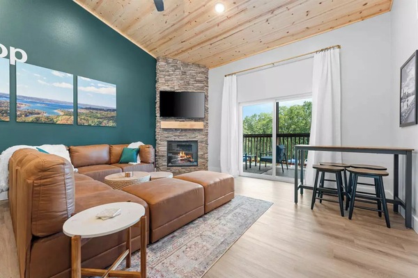 Smart TV, fireplace, video games