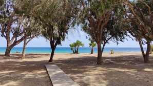 A beach with trees and a wooden walkway. - ALLONBAY sun & beach penthouse (Villajoyosa)