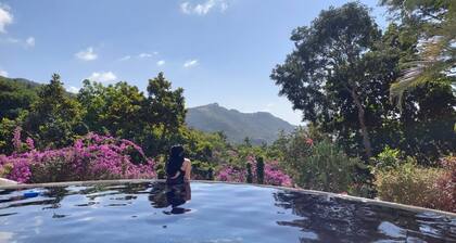 Romantic and cozy apartment in tropical villa w/ mountain and flowers view.