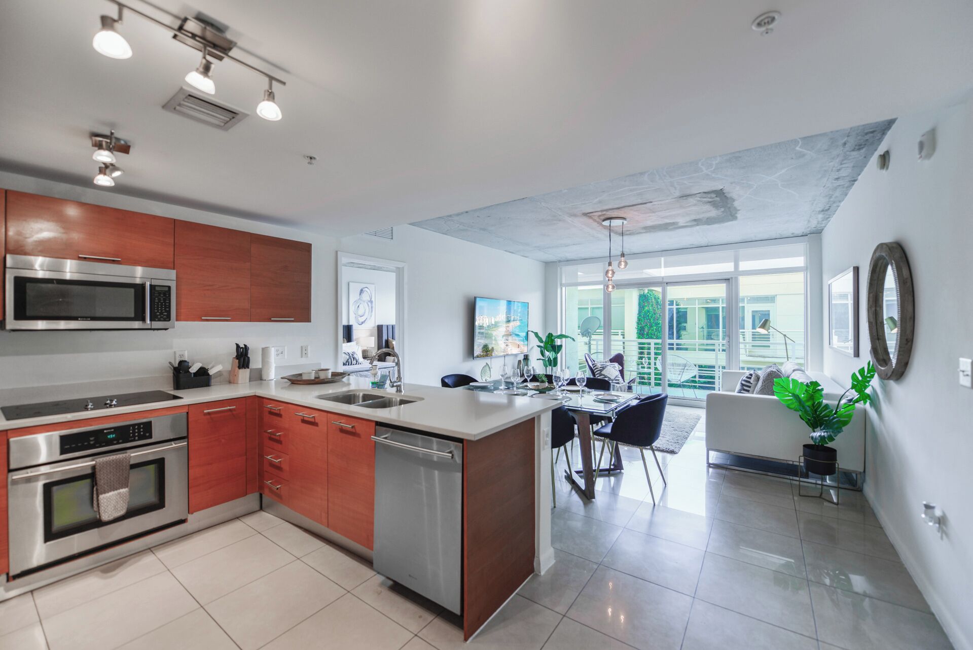 Apartment, 2 Bedrooms | Private kitchen | Fridge, microwave, oven, stovetop