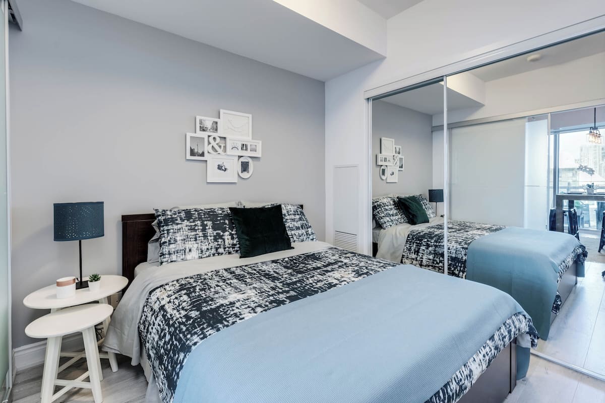 1 bedroom, blackout curtains, iron/ironing board, free WiFi