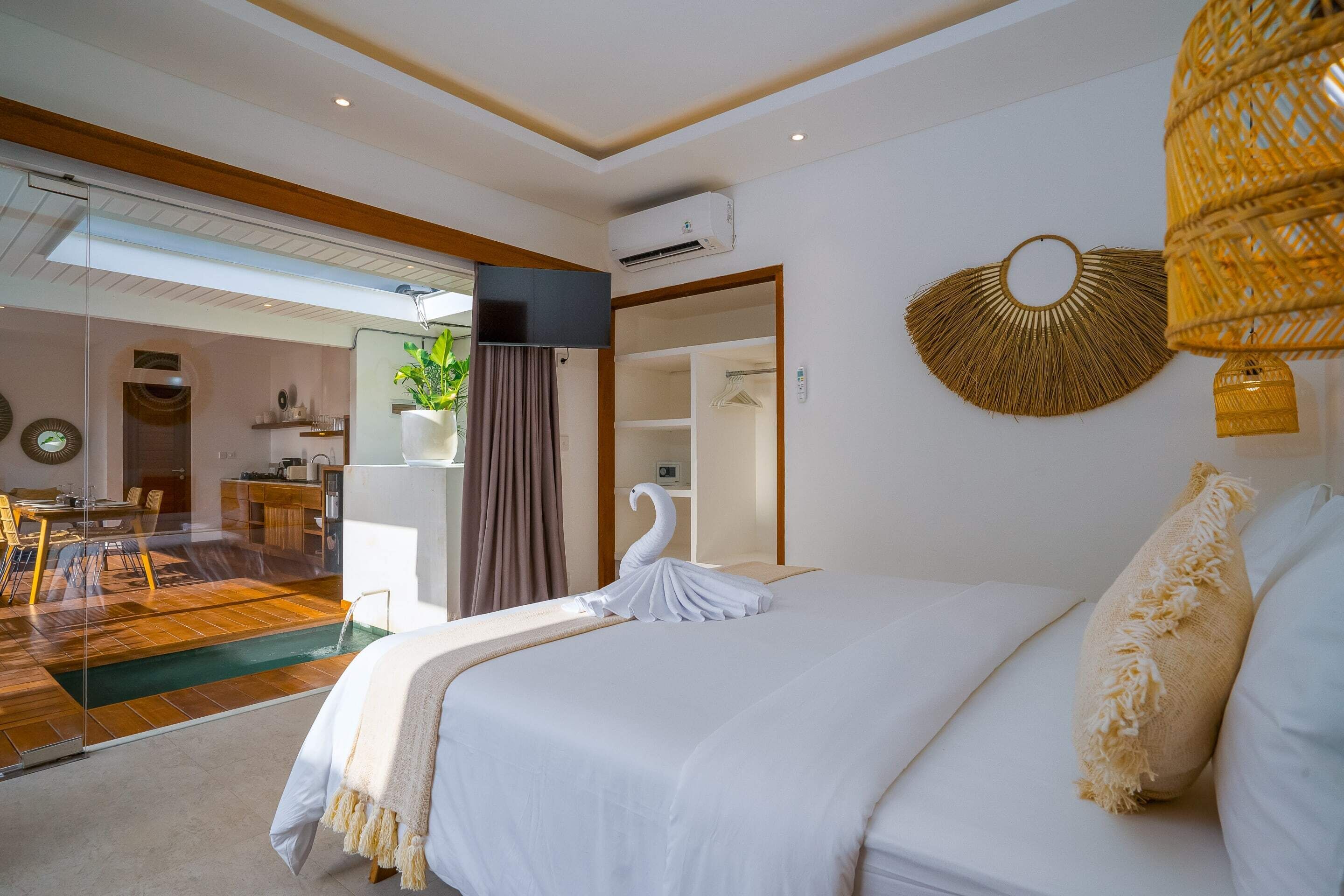 基础别墅, 多张床 | 2 多间卧室、客房内保险箱、熨斗/熨衣板、床单