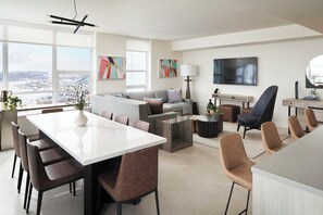 Living area - Level Seattle- Water Views in this Three Bedroom Sky Suite (Seattle)