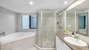 Shower, hair dryer