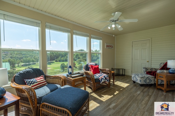 Sunroom with Beautiful View of Golf Course