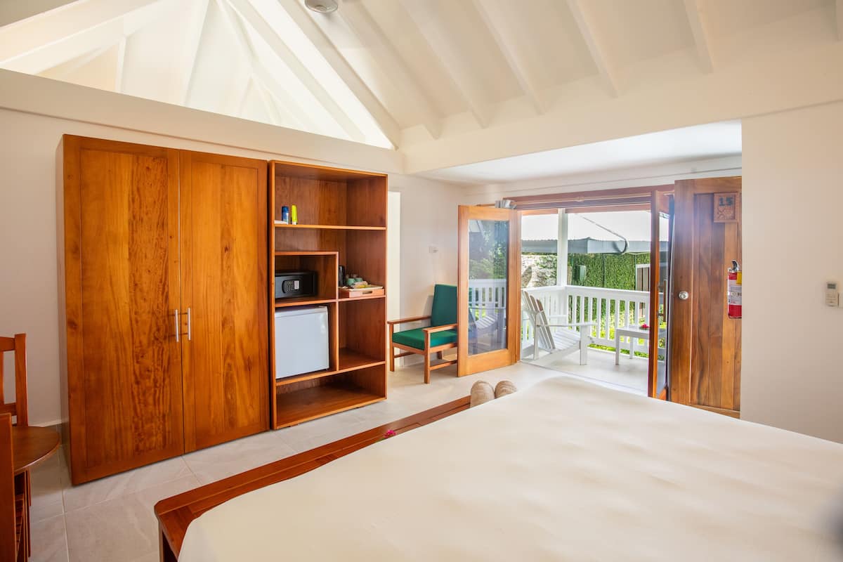 Deluxe tweepersoonskamer, 1 kingsize bed, niet-roken, uitzicht op tuin | 1 slaapkamer, luxe beddengoed, een gratis minibar, een kluis op de kamer