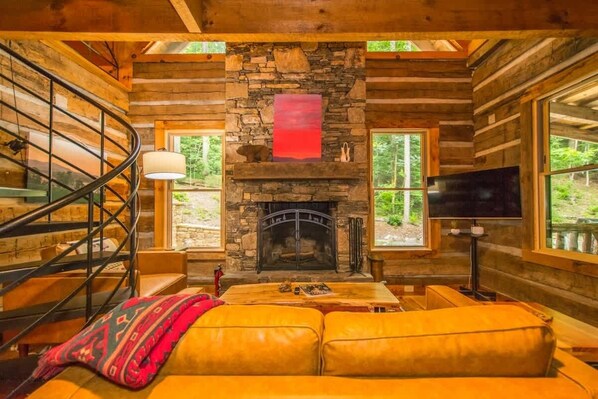 TV, fireplace, offices