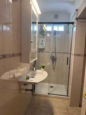 Ducha, secador de pelo, toallas