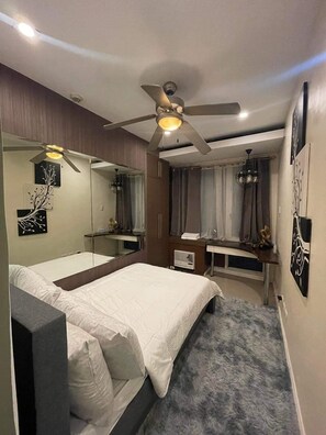 2 bedrooms, iron/ironing board, free WiFi, bed sheets - Discounted | Elegant 2BR, 2 BA Suite Beside Eastwood Mall (Quezon City)