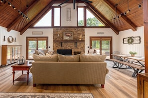 Smart TV, fireplace, video games, books