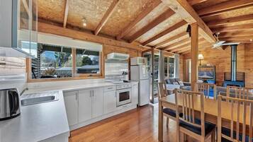 Fridge, microwave, oven, toaster