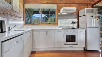 Fridge, microwave, oven, toaster