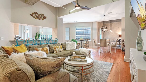 Luxury Condo, 2 Bedrooms | Living room | 65-inch Smart TV with digital channels, table football -  Upscale Condos and Penthouses Close to Canal & Bourbon St. (New Orleans)