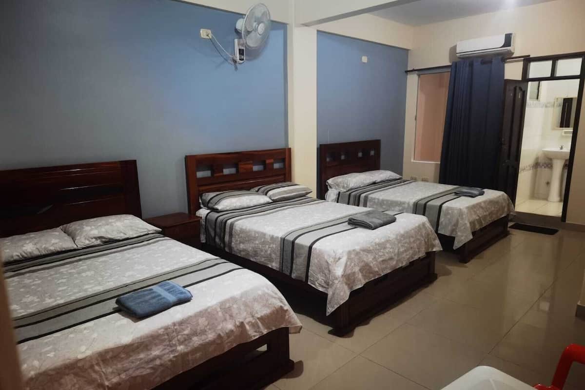 Premium bedding, laptop workspace, free WiFi