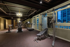 Stay fit on the road with our well-equipped gym featuring treadmills, stationary bikes, and weightlifting equipment.