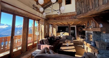 Authentic chalet near Val d'Isère with jacuzzi and breathtaking views