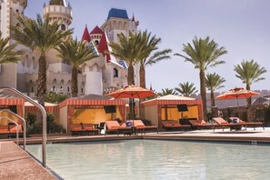Outdoor pool, a heated pool - Excalibur Hotel & Casino - Right on the Strip!! - 1 King Bed Suite - Sleeps 2 (Las Vegas)