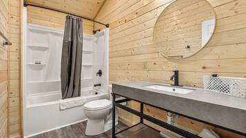 Cabane Deluxe, 1 trĂšs grand lit | Salle de bain