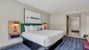 Premium bedding, down duvets, pillow-top beds, desk