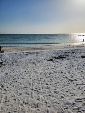 Chaises longues, serviettes de plage