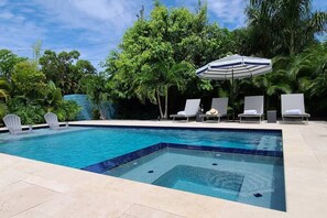 Outdoor pool, a heated pool