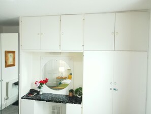 Apartment | Private kitchen | Fridge, microwave, oven, stovetop