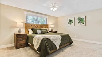 4 bedrooms, iron/ironing board, travel cot, WiFi