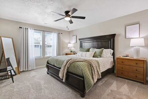 4 bedrooms, iron/ironing board, travel cot, WiFi