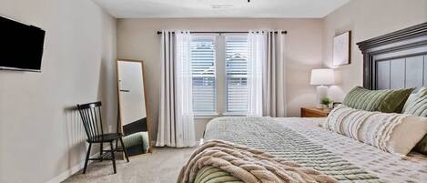 4 bedrooms, iron/ironing board, travel cot, WiFi