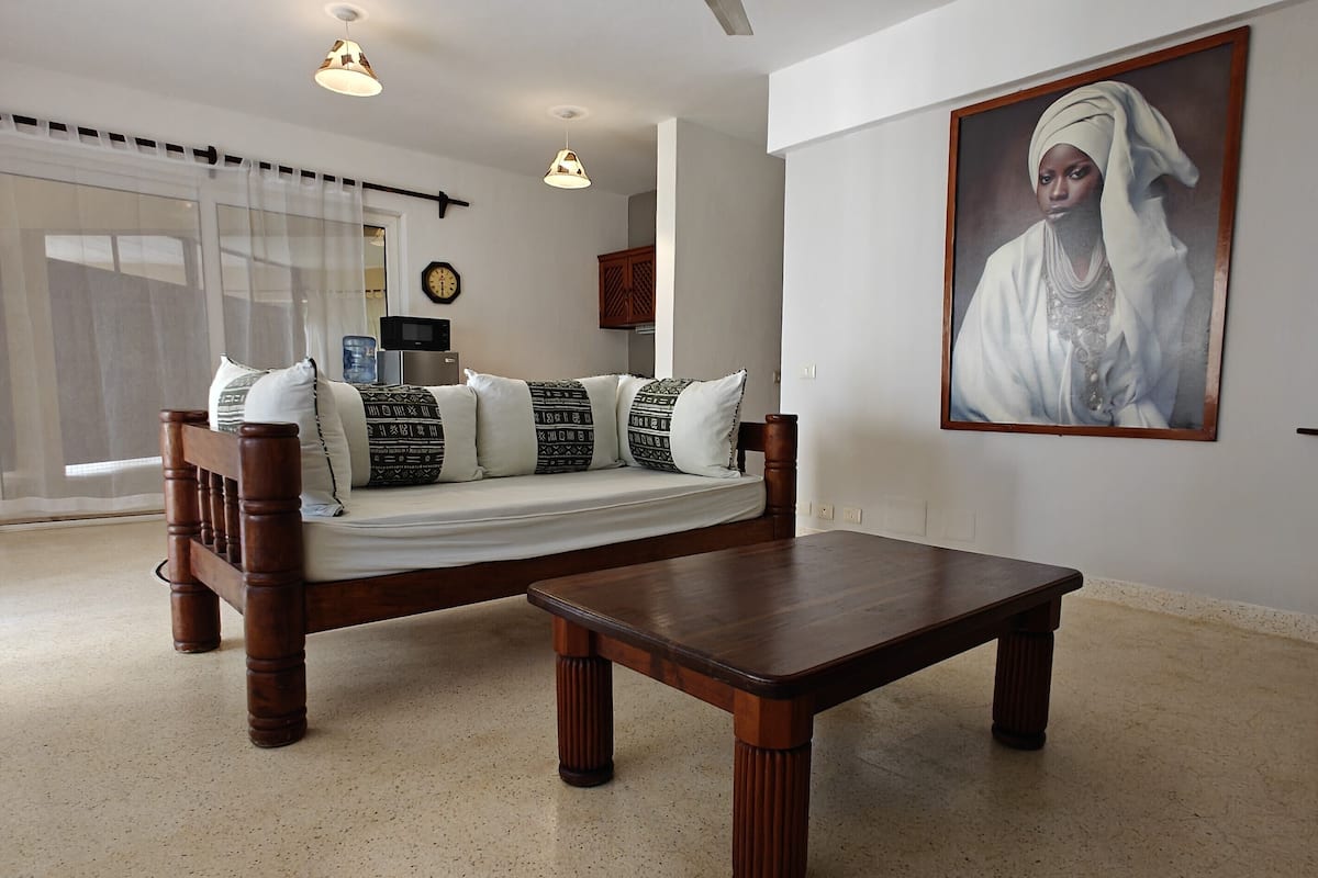 Deluxe Condo, 1 Bedroom, Ocean View | Living area | 42-inch Smart TV with digital channels, Netflix, streaming services