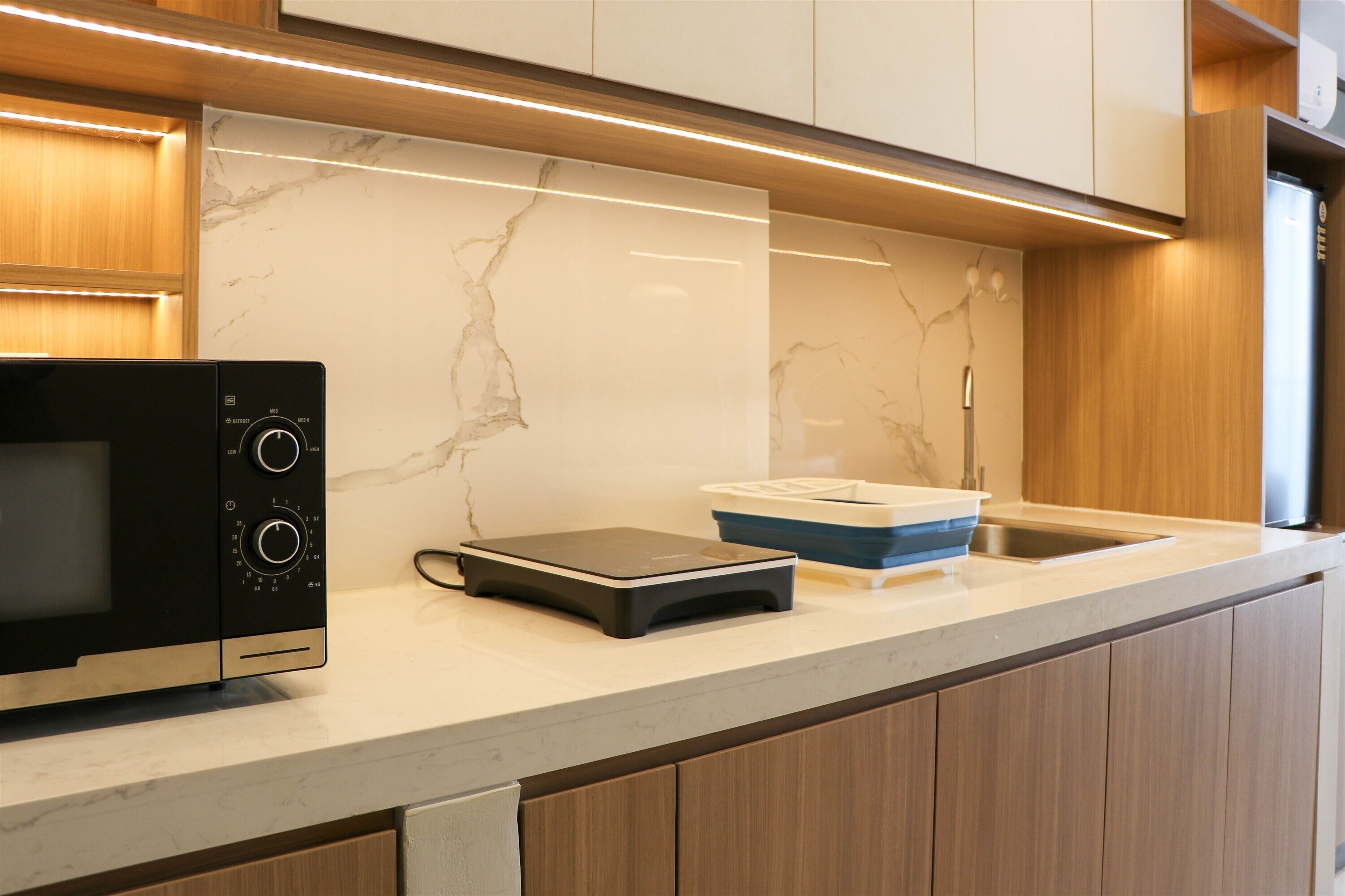 Estúdio | Cozinha privada | Geladeira grande, cooktop