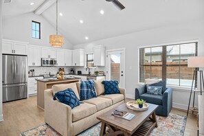 Condo, 1 King Bed with Sofa bed, Hot Tub | Living area | TV - Eagles Nest-hottub-5 min to Downtown (Fredericksburg)